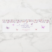 Kleine Vlinder en Wildflower Baby shower Waterfles Etiket (Enkel label)