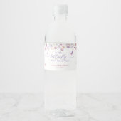 Kleine Vlinder en Wildflower Baby shower Waterfles Etiket (Voorkant)