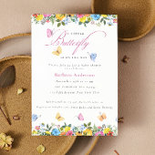 Kleine vlinder grillige baby meisje douche kaart