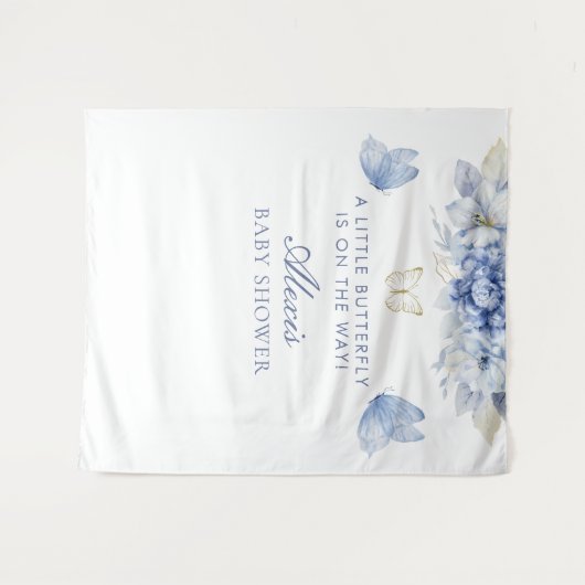  kleine vlinder jongen Baby shower Wandkleed (Voorkant (horizontaal))