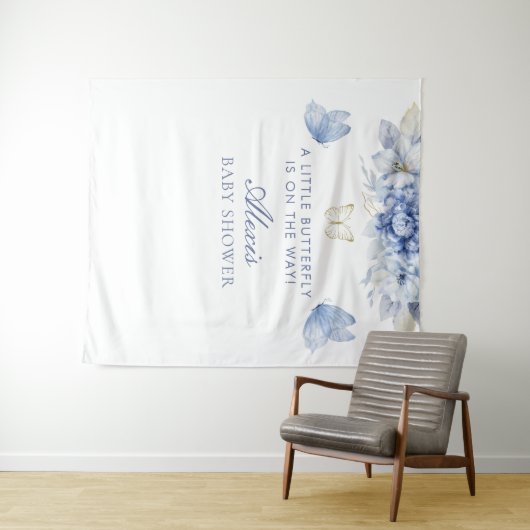 kleine vlinder jongen Baby shower Wandkleed (In Situ (horizontaal))