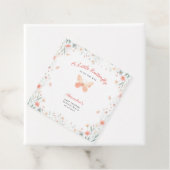 Kleine Vlinder Koraal Blauwgroen Schattige Meisje  Bedankjes Labels (In situ)