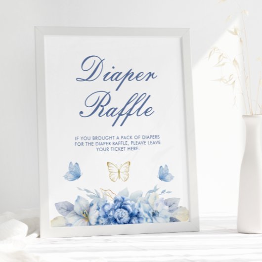 Kleine Vlinder Luier Raffle Baby shower Poster