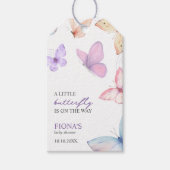 Kleine Vlinder Meisje Baby Shower Cute Cadeaulabel (Voorkant)