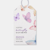 Kleine Vlinder Meisje Baby Shower Cute Cadeaulabel (Achterkant)