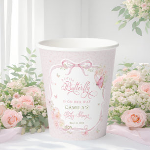 Kleine Vlinder Meisje Baby Shower Papieren Bekers