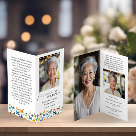 Kleine Vlinder Memorial Gebed Kaart Visitekaartje