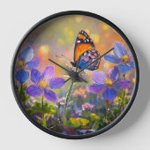 Kleine vlinder op wilde bloemen bij zonsopgang (Voorkant)