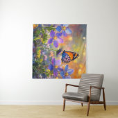Kleine vlinder op wilde bloemen bij zonsopgang wandkleed (In Situ (horizontaal))