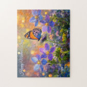 Kleine Vlinder Op Wilde Bloemen Moederdag Legpuzzel (Verticaal)