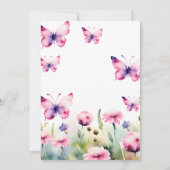 Kleine vlinder pastel lila roze baby shower kaart (Achterkant)