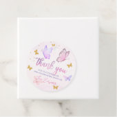 Kleine Vlinder Roze Paarse Gouden Meisje Verjaarda Bedankjes Labels (In situ)