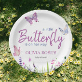 Kleine Vlinder Roze Paarse Meisje Baby shower Papieren Bordje