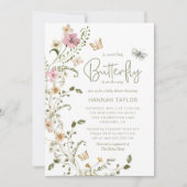 Kleine Vlinder Salie Groene Flora Meisje Baby Show Kaart (Voorkant)