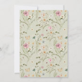 Kleine Vlinder Salie Groene Flora Meisje Baby Show Kaart (Achterkant)