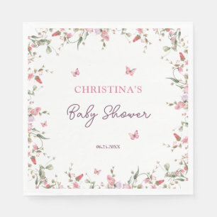 Kleine Vlinder Waterverf Baby shower Servet