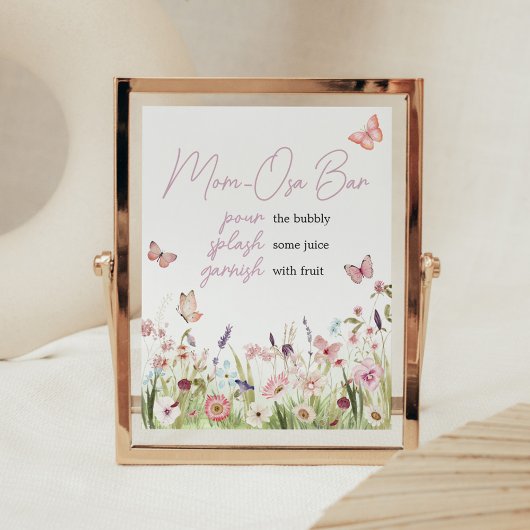 Kleine Vlinder Wilde Bloem Moeder Osa Bar Poster