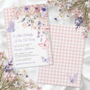 Kleine Vlinder Wildflower Baby Shower Kaart