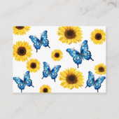 Kleine Vlinder Zonnebloemen Luier Raffle Douche Informatiekaartje (Achterkant)