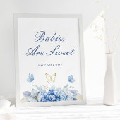 Kleine Vlinderbaby's Zijn Lief Jongens Baby Shower Poster