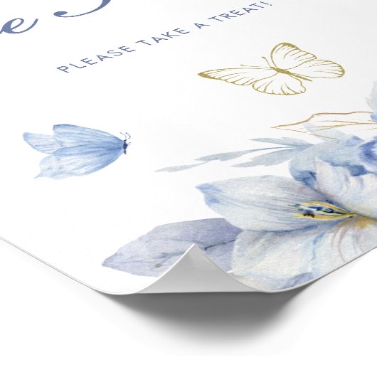 Kleine Vlinderbaby's Zijn Lief Jongens Baby Shower Poster (Hoek)