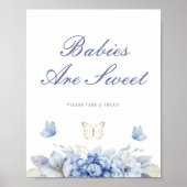 Kleine Vlinderbaby's Zijn Lief Jongens Baby Shower Poster (Voorkant)
