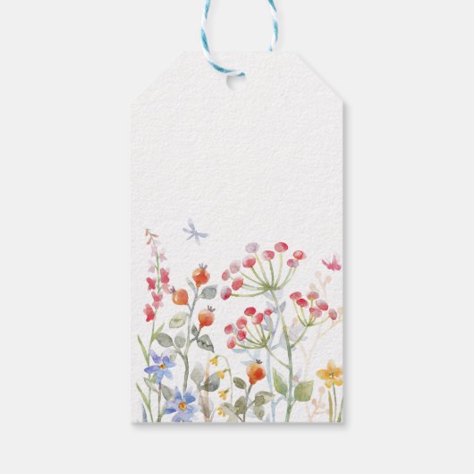 Kleine vlinderbloemen baby shower bedankt cadeaulabel (Achterkant)