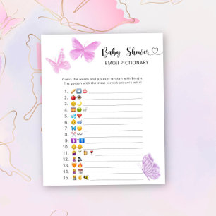 Kleine Vlinders - emoji pictionary voor babyfeestj