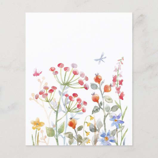 Kleine vlinderweide wildbloemen baby shower in (Achterkant)