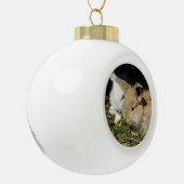 Kleine vloedbunnies keramische bal ornament (Links)