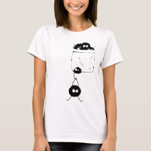 Kleine vloeiende roetspits in de zakje Women_s f T-shirt