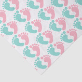 Kleine voetafdrukken Baby onthulling van taafstofp Tissuepapier (Detail)