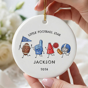 Kleine Voetbalster Gepersonaliseerde Versiering Keramisch Ornament