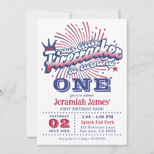 Kleine voetzoeker is een vierde van juli verjaarda kaart (Voorkant)