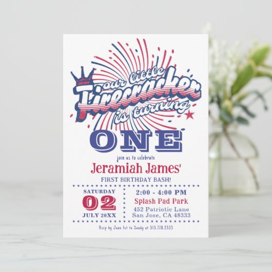 Kleine voetzoeker is een vierde van juli verjaarda kaart (Staand voorkant)