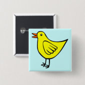 Kleine Vogel 01 Vierkante Button 5,1 Cm (Voorkant /achterkant)