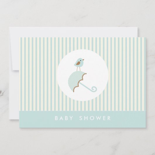 {kleine vogel} baby shower uitnodiging (Voorkant)