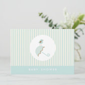 {kleine vogel} baby shower uitnodiging (Staand voorkant)