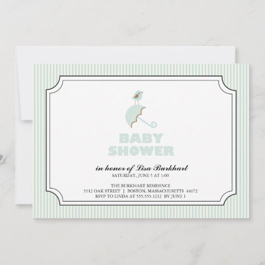 kleine vogel {baby shower uitnodiging} kaart (Voorkant)