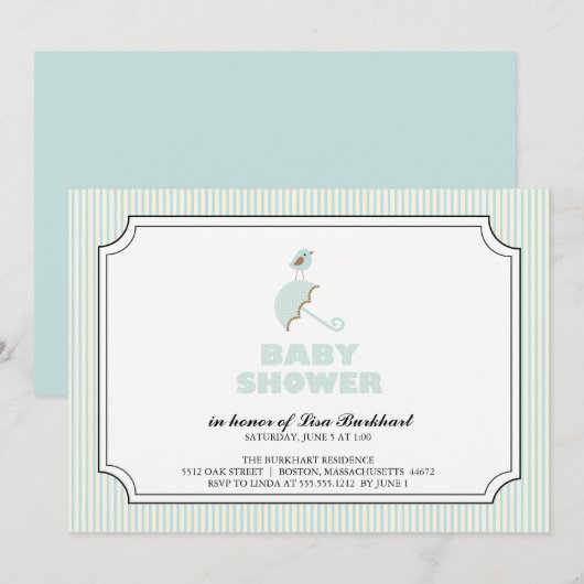 kleine vogel {baby shower uitnodiging} kaart (Voorkant / Achterkant)
