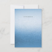 Kleine Vogel Bloemen Borduurwerk Blauw Dank u kaar Bedankkaart (Achterkant)