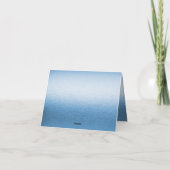 Kleine Vogel Bloemen Borduurwerk Blauw Dank u kaar Bedankkaart (Achterkant)