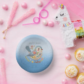 Kleine Vogel Bloemen Borduurwerk Blauwe Papieren B Papieren Kommen (Feest)