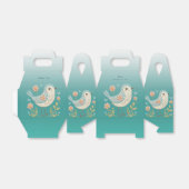 Kleine Vogel Bloemen Borduurwerk Groene Favoriet B Bedankdoosjes (Uitgevouwen)