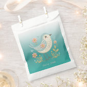 Kleine Vogel Bloemen Borduurwerk Groene Favoriet T Bedankzakje (Geknipt)