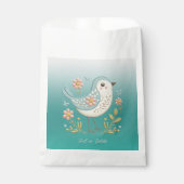 Kleine Vogel Bloemen Borduurwerk Groene Favoriet T Bedankzakje (Voorkant)