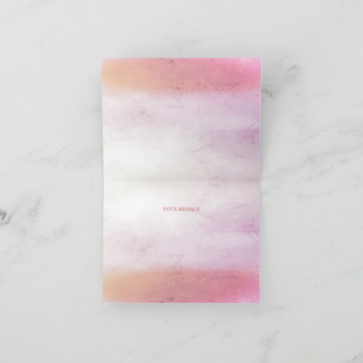 Kleine Vogel Bloemen Borduurwerk Roze Dank u kaart (Binnen)