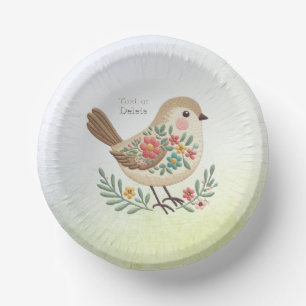 Kleine Vogel Bloemen Gouden Papieren Bowl Kommen