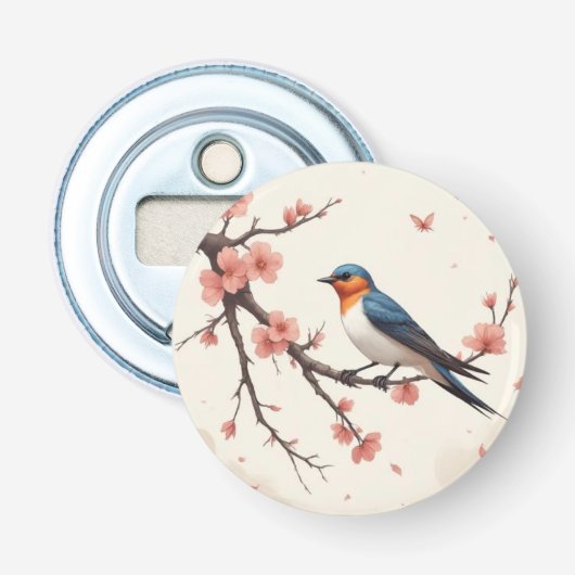 Kleine Vogel Button Flesopener (Voorkant)
