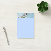 Kleine vogel en kleine druppels om te doen post-it® notes (Kantoor)